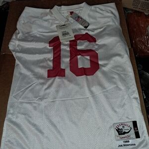 Mitchell & Ness White Jersey with Red Number